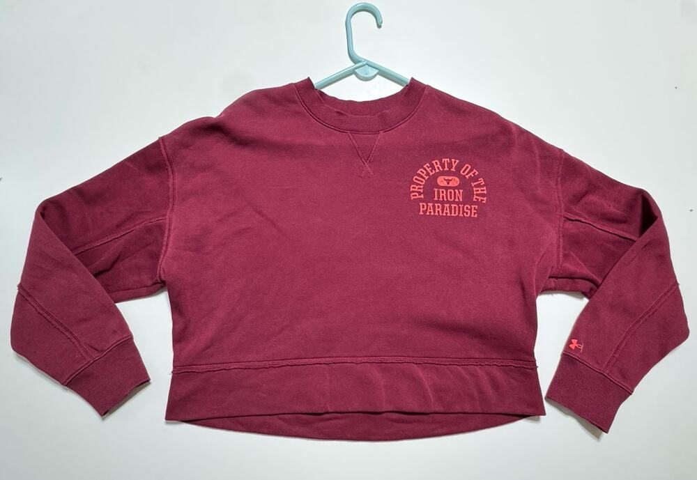Under Armour Women’s Medium Cropped Crewneck Sweatshirt Maroon